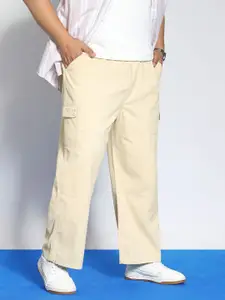 Urbano Plus Men Loose Baggy Fit Cotton Cargos Trousers