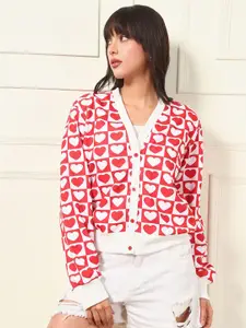 BAESD Women Printed V-Neck Cardigan Sweater