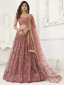 DIVASTRI Embellished Thread Work Semi-Stitched Lehenga & Unstitched Blouse With Dupatta