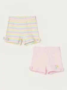 Juniors by Lifestyle Girls Striped Printed Denim Shorts