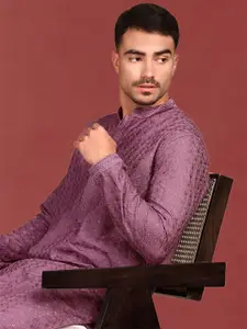 Anouk Embroidered Mandarin Collar Straight Kurta Chikankari Kurta