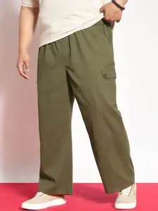 Urbano Plus Men Loose Baggy Fit Cotton Cargos Trousers