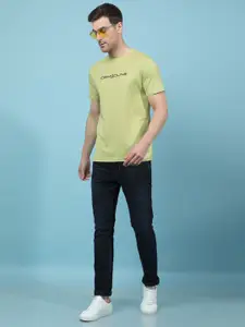 Crimsoune Club Men Typography Printed Cotton Slim Fit T-shirt