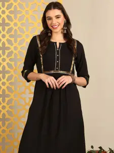 Anouk Pleated Gotta Patti A-Line Kurta