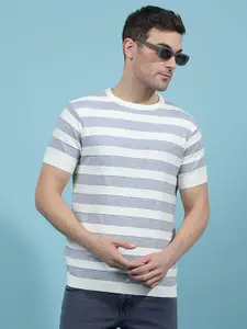 Crimsoune Club Men Striped Round Neck Slim Fit T-shirt