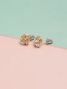 LeCalla 925 Sterling Silver-Plated Knot Shaped Studs
