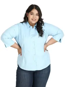 Blue Ronin Women Plus Size Spread Collar Standard Formal Shirt