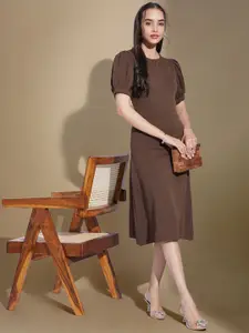 Selvia Dyed Women Puff Sleeve Sheath Dress
