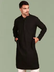 Anouk Floral Embroidered Chikankari Mandarin Collar Pure Cotton Straight Kurta