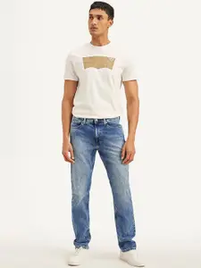 Levis Men Classic Regular Fit Mid-Rise Light Fade Stretchable Jeans