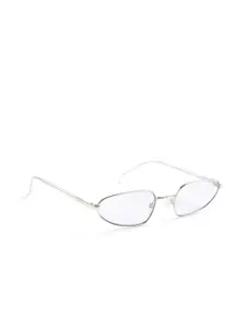 OPIUM Women Silver Oval UV Protected Lens Metal Sunglasses OP-10313-C04-54