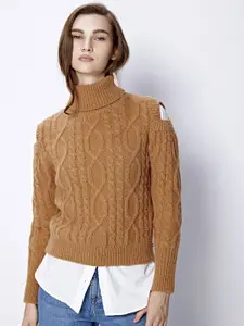 COVER STORY Women Cable Knit Pullover Sweater