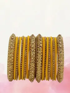 T4 JEWELS Set Of 18 Gold-Plated Stone-Studded Bangles