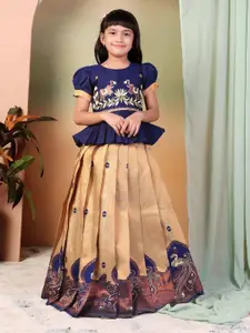 UFB Girls Embroidered Thread Work Ready to Wear Lehenga &