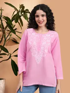 PARAMOUNT CHIKAN Ethnic Motifs Embroidered Chikankari Kurti