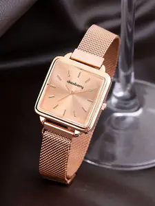 DressBerry Women Dial & Bracelet Style Straps Analogue Watch HOBDB-278-RG