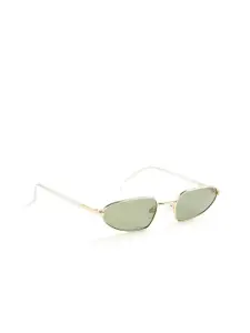 OPIUM Women Gold Oval Polarised and UV Protected Lens Metal Sunglasses OP-10313-C03-54