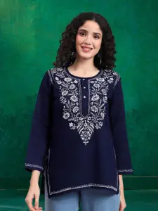 PARAMOUNT CHIKAN Women Ethnic Motifs Embroidered Chikankari Chikankari Kurti