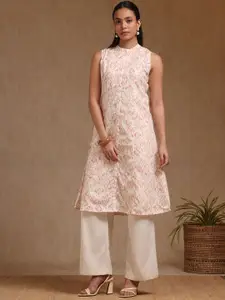 Soch Ikat Printed Thread Work Linen Kurta