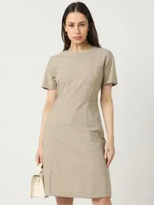 Van Heusen Woman Checked Formal Sheath Dress