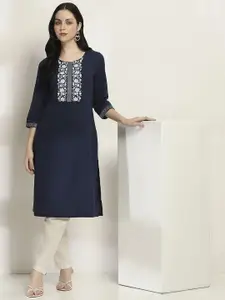 Rangriti Floral Embroidered Thread Work Kurta