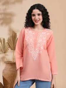 PARAMOUNT CHIKAN Women Ethnic Motifs Embroidered Chikankari Kurti