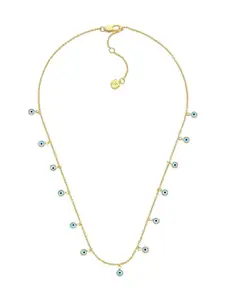 Fossil Sutton Evil Eye Beaded Minimal Necklace