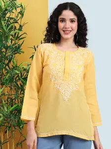 PARAMOUNT CHIKAN Ethnic Motifs Embroidered Chikankari Kurti