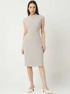 Van Heusen Woman Checked Formal Sheath Dress