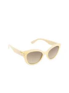 OPIUM Women Beige Cat Eye UV Protected Lens Plastic Sunglasses