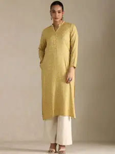 Soch Floral Printed Mandarin Collar Straight Kurta