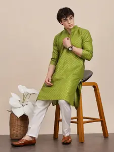 Anouk Floral Printed Mandarin Collar Pure Cotton Straight Kurta