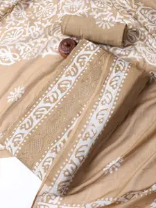 Meena Bazaar Floral Printed Sequinned Unstitched Dress Material