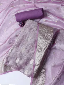 Meena Bazaar Floral Woven Design Zari Unstitched Dress Material