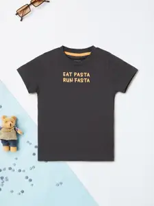 max Boys Typography Printed Pure Cotton T-shirt