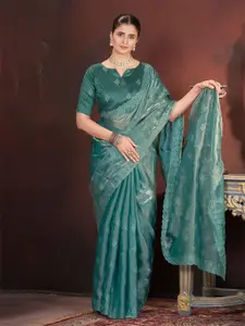 Anouk Geometric Embroidered Organza Saree