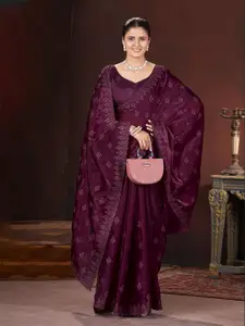 Anouk Floral Embroidered Organza Saree