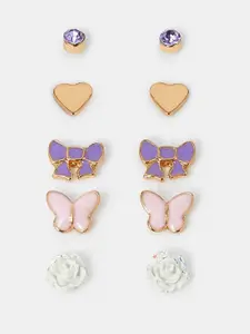 Accessorize London Girls Set Of 5 Circular Shaped Studs