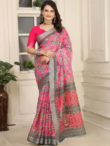 Anouk Kalamkari Linen Blend Designer Saree