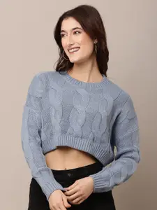 NoBarr Women Round Neck Long Sleeves Pullover Sweaters