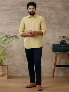 Ramraj Men Cotton Spread Collar Slim Fit Casual Shirt