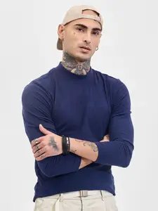 Snitch Men Pullover Navy Solid Sweaters