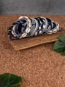 Taasha Craft Set Of 10 Thread & Mirror Bangles