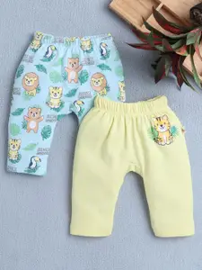 BUMZEE Infant Boys Pack Of 2 Printed Cotton Track Pants