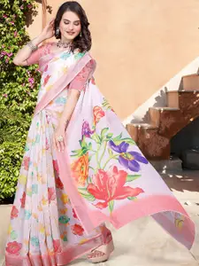 Anouk Zari Floral Printed Saree