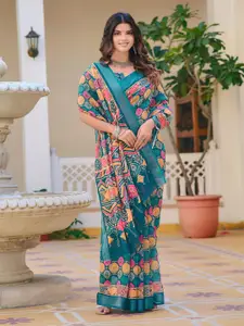 Anouk Women Floral  printed Linen Blend Saree