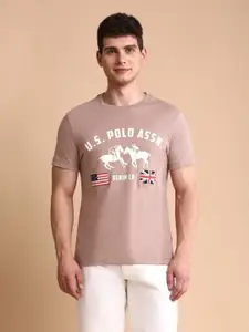 U.S. Polo Assn. Denim Co. Men Brand Logo Printed Muscle Fit Cotton T-shirt