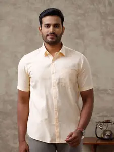 Ramraj Men Cotton Spread Collar Slim Fit Casual Shirt