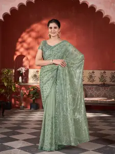 Anouk Geometric Sequinned Tissue Saree