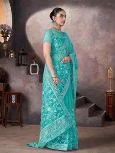Anouk Floral Embroidered Net Saree
